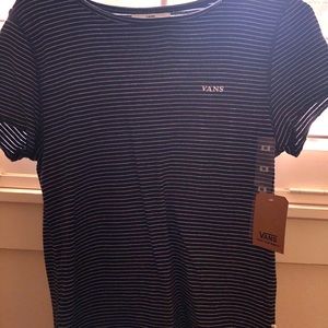 Vans nave and white stripes